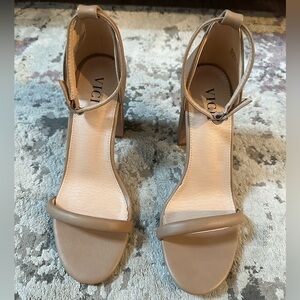 Nude Faux Leather Heeled Sandal